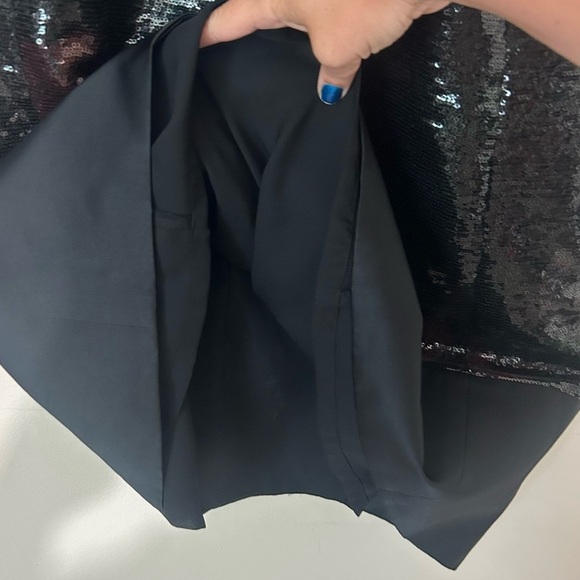 Kay Unger Black Floral Sequin Illusion Shift Dress SIZE 6 - Picture 6 of 6